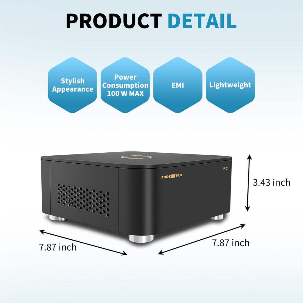 Black Forester F2 audiophile-grade linear power supply emphasizing stylish appearance with a lightweight and compact design