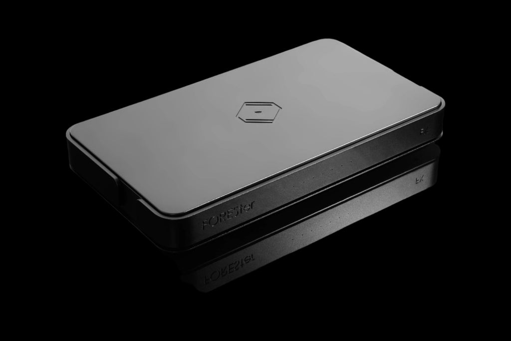 Angled view of Silent Angel Forester FX, showcasing premium metal chassis and craftsmanship
