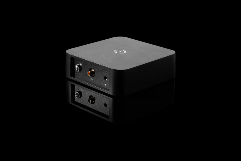 Silent Angel Black Genesis GC audiophile-grade hifi word clock rear side view of panel with 10MHz 25MHz output connectors
