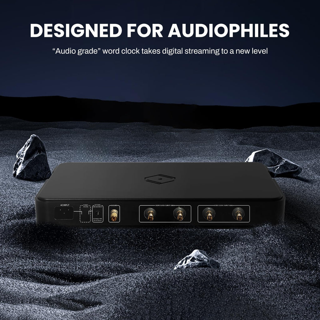 Black Genesis GX Word Clock designed for audiophiles; "audio grade" word clock takes digital streaming to a new level