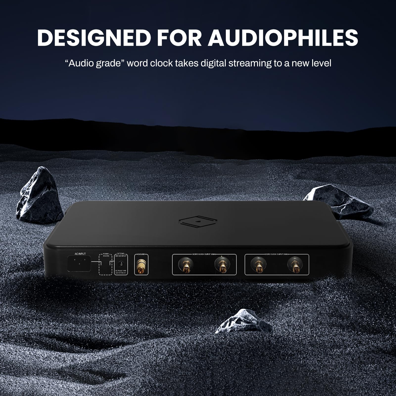 Black Genesis GX Word Clock designed for audiophiles; "audio grade" word clock takes digital streaming to a new level