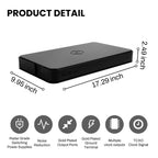 Black Genesis GX Word Clock emphasizin radar grade switching power supplies, noise reduction, gold plated output ports, gold plated ground terminal, multiple clock outputs, and TCXO clock signal