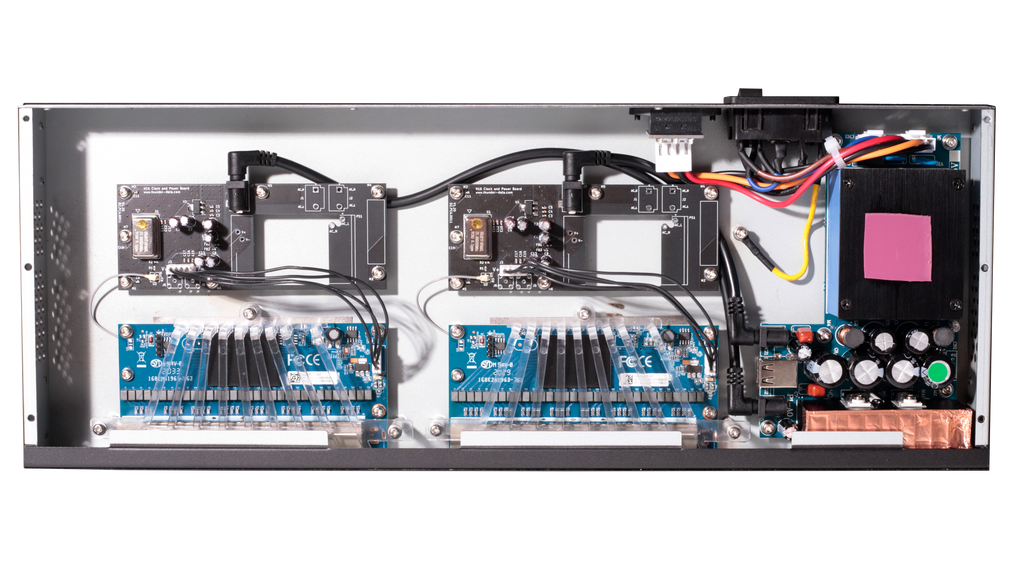 Bonn N16 LPS audiophile-grade hifi network switch inside view with materials and hardware