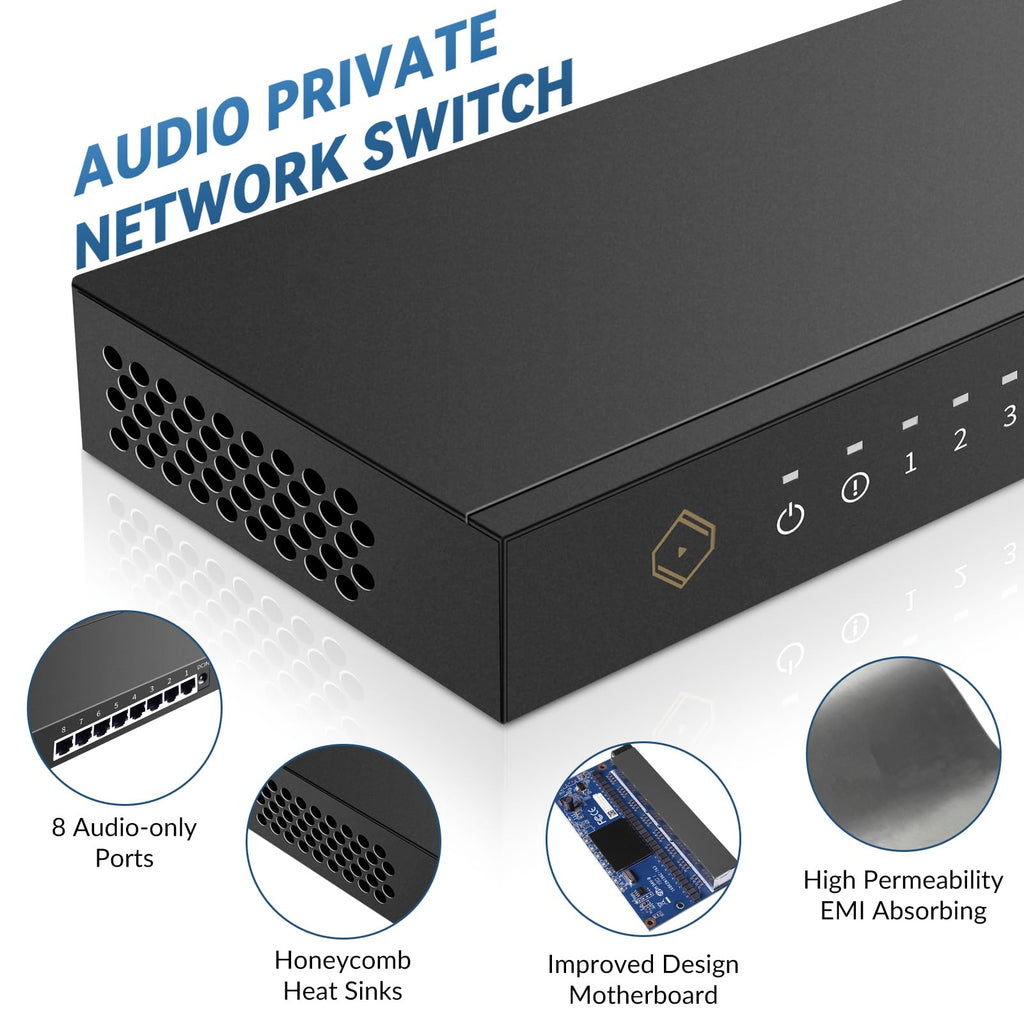 Bonn N8 emphasizing 8 audio-only ports, honeycomb heat sinks, and improved design motherboard