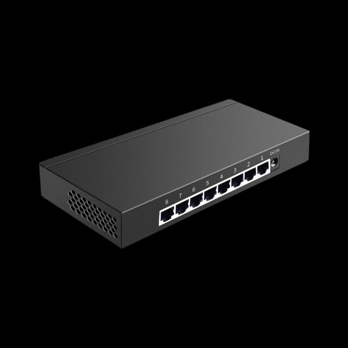 Rear view of Silent Angel Bonn N8, highlighting Ethernet ports and DC input connection