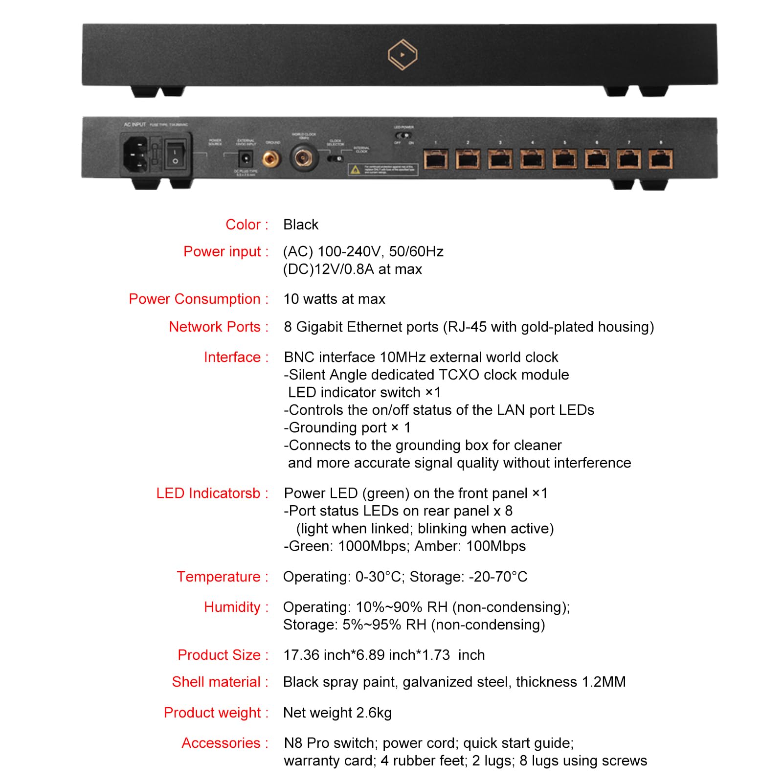 Bonn N8 Pro Black Specs