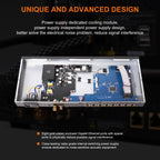 Bonn N8 Pro inside harware emphasizing dedicated cooling module, independent power supply design, and signal interference reduction