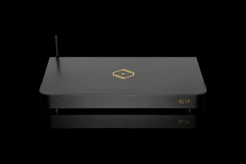 Front view of Silent Angel Bremen SL1P streamer, showing sleek panel and LED display