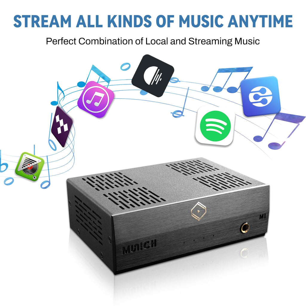 Stream all kinds of music anytime with the audiophile-grade hifi Munich M1v2 Music Streamer