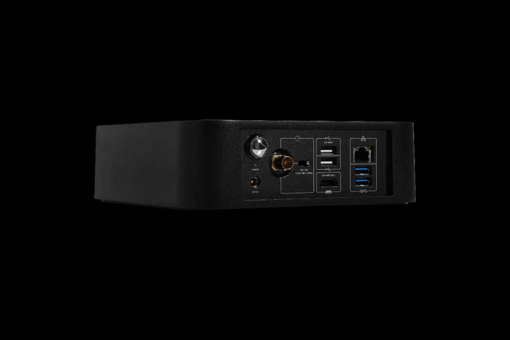 Rhein Z1C black audiophile-grade hifi music server rear side profile of connector ports