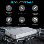 Silver Bonn NX emphasizing radar grade switching power supplies, noise reduction, gold plated LAN ports. gold plated ground wire terminals, switchable LEDs, and clock signal