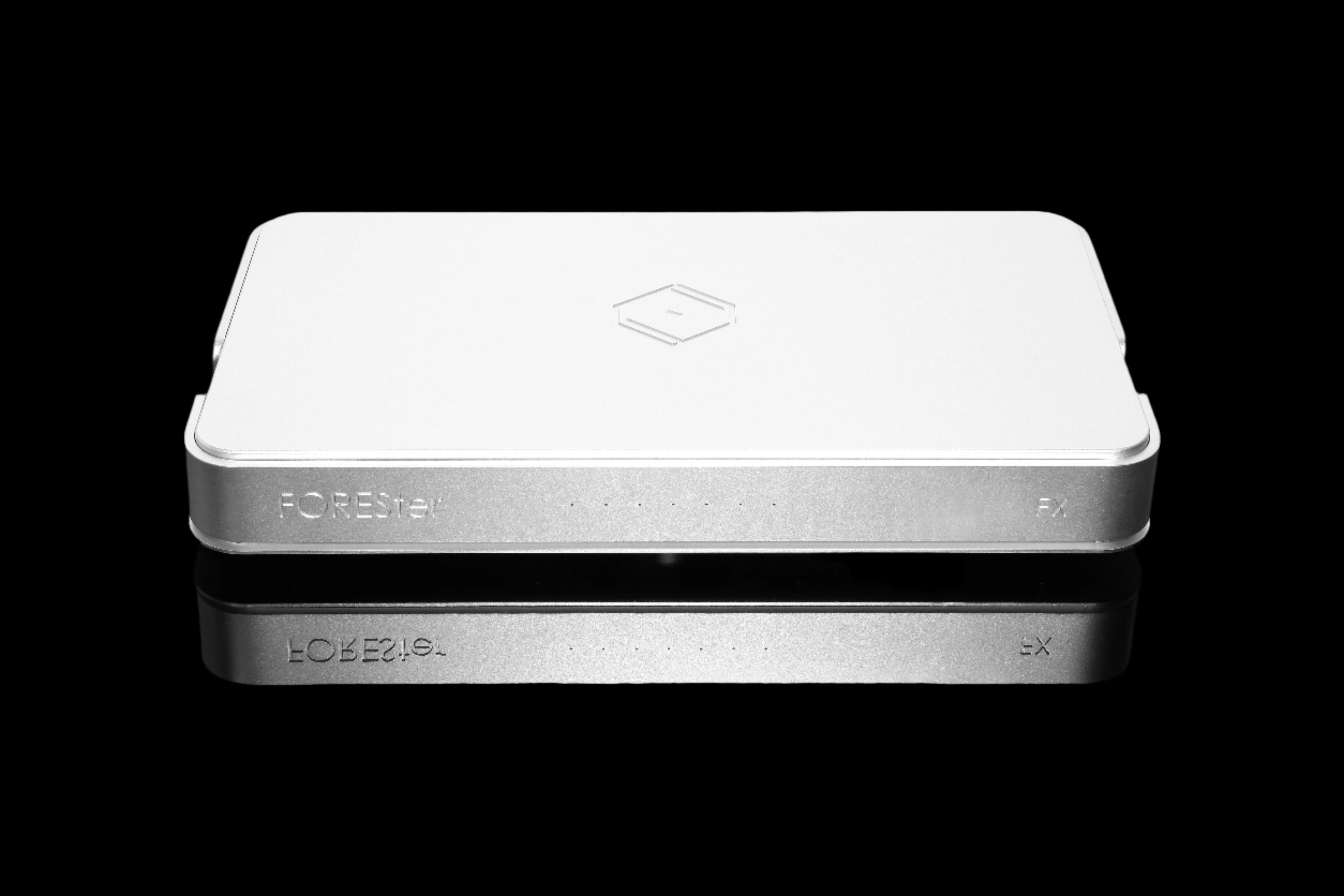 Front view of Silent Angel Forester FX linear power supply, showing minimalist design 