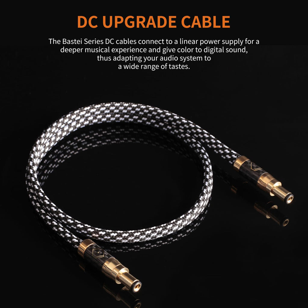 zebra plaid 12V audiophile-grade DC cable coiled view